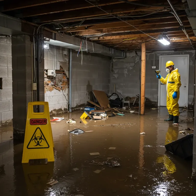 Flooded Basement Electrical Hazard in Santa Claus, IN Property